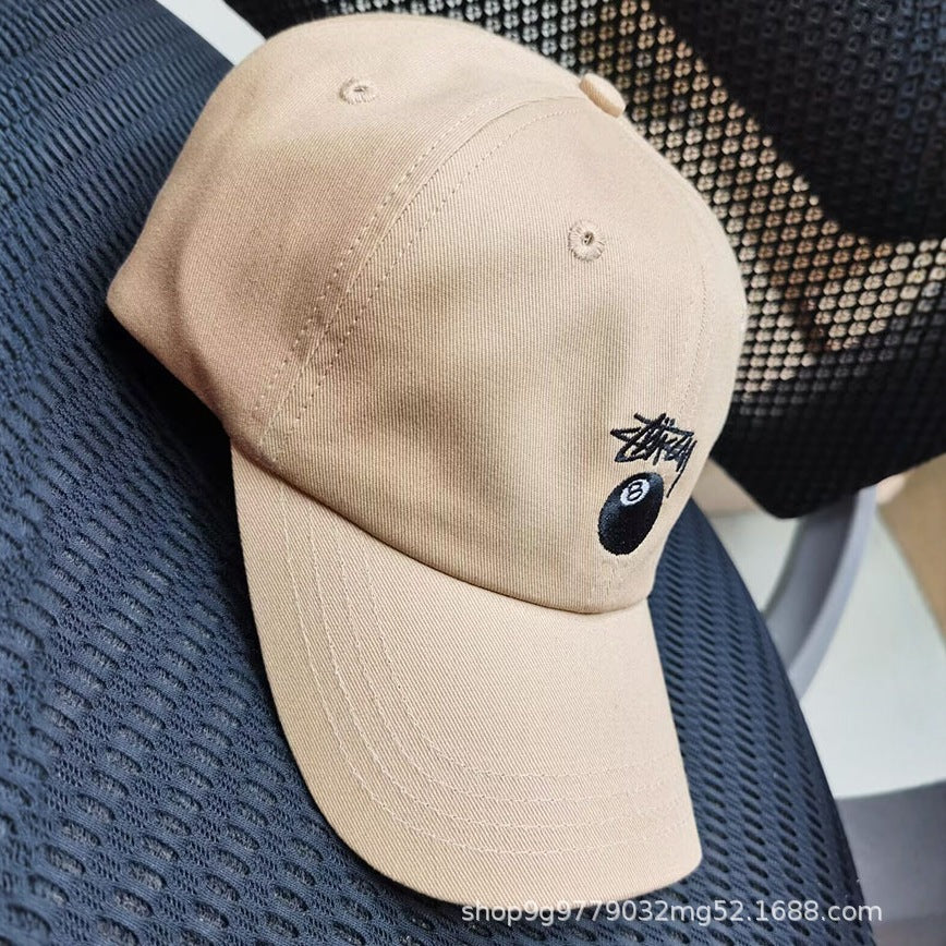 Wholesale classic soft top black 8 embroidered baseball cap